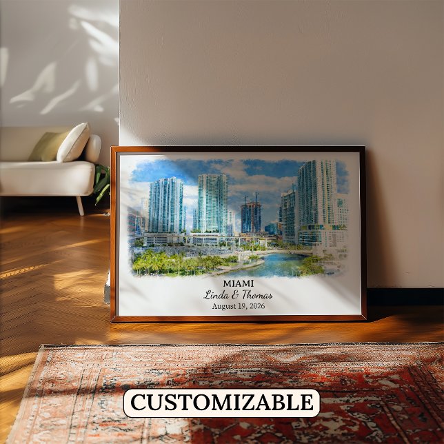 Œuvre d'art personnalisée de Miami, Affiche de Flo (Créateur téléchargé)