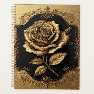 Œuvre d'art Rose Dorée avec Élément Décoratif Orné