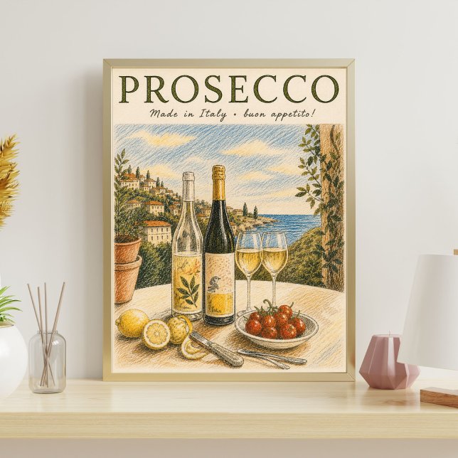 Œuvre d'art sur le Prosecco | Affiche de vin itali (Créateur téléchargé)