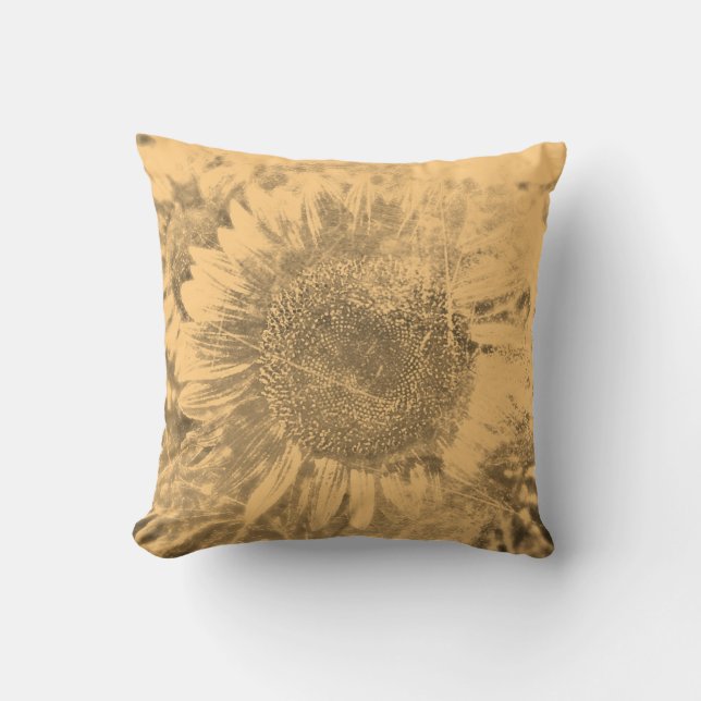Œuvre d'art Tournesol Vintage #2 - Coussin (Recto)