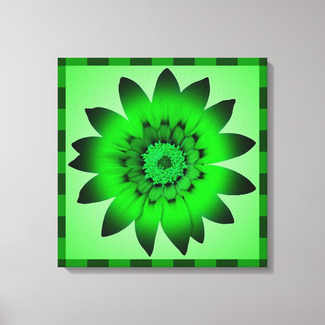 OEuvre de fleurs vertes - Toile enveloppée (Recto)