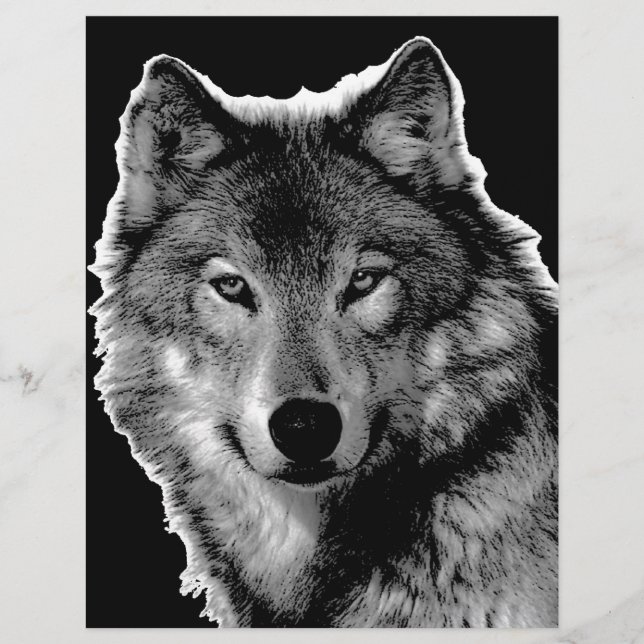 Oeuvre de Loup noir et blanc (Devant)