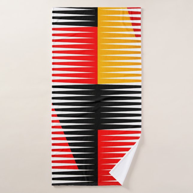 OEuvre rouge, noire et jaune (Serviette de bain)