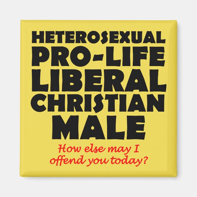 Offensive Prolife Homme Christian Fridge Magnet (Devant)