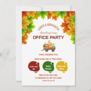 Office de Thanksgiving de feuilles Invitation