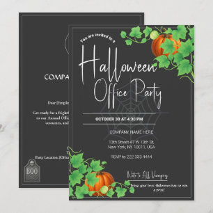 Office Halloween Invitations Carte noire