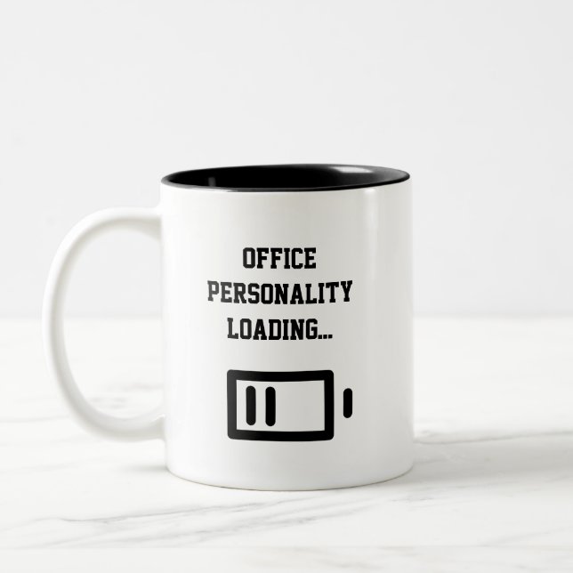 Office Personality Loading... Two-Tone Coffee Mug (Gauche)