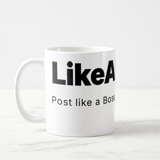 Official LikeABoss.fun Minimalist Logo Mug (Gauche)