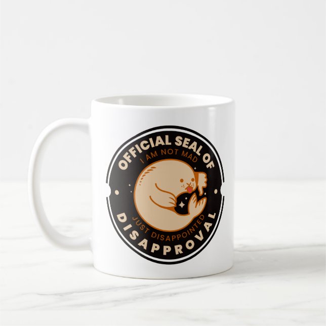 Official Seal of Disapproval Funny Classic Mug (Gauche)