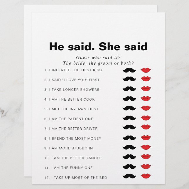 Officiellement Il A Dit Qu'Elle A Dit Fête des mar (Devant / Derrière)