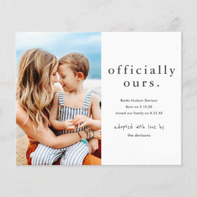 Officiellement notre budget Faire-part d'adoption  (Devant)