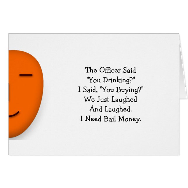 Officier dit que vous buvez drôle Envoyer une cart (Devant horizontal)