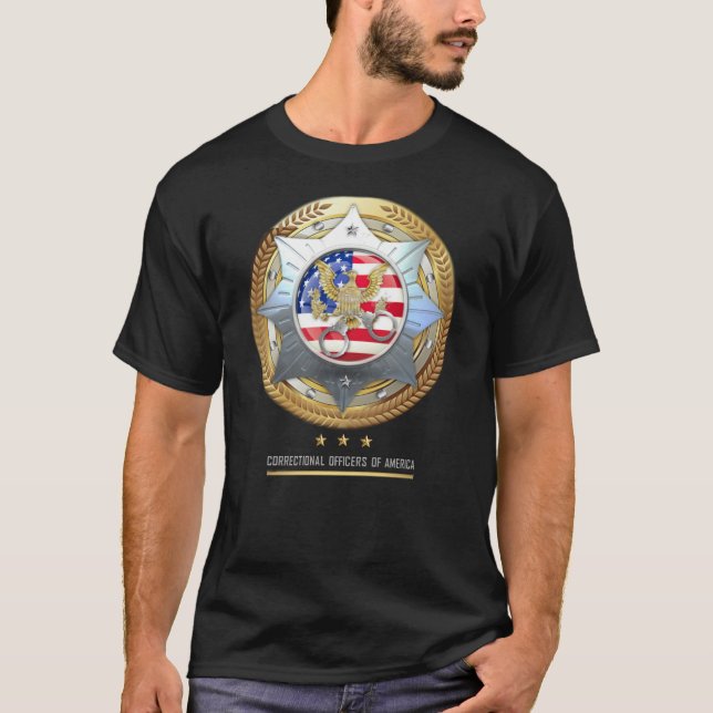 Officiers correctionnels de l'Amérique T-Shirt Dar (Devant)