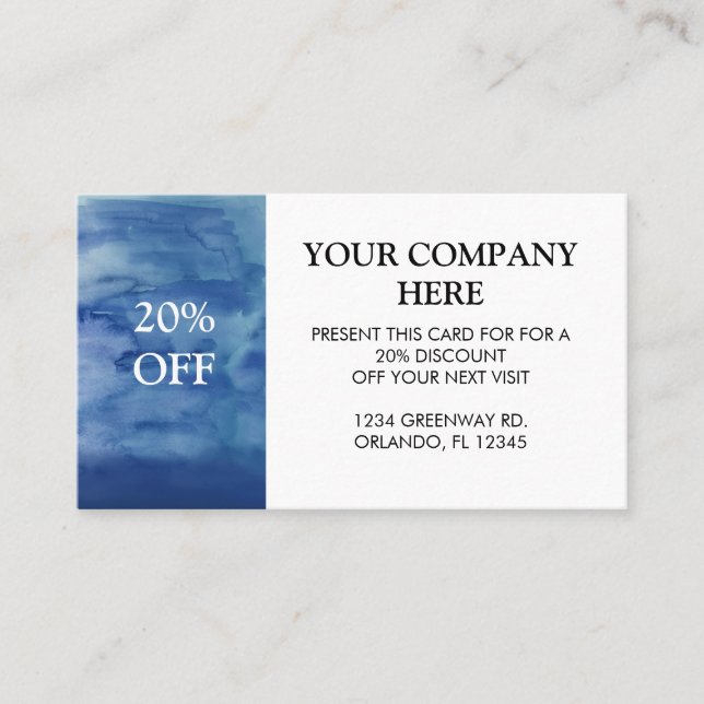 Offre spéciale Blue Watery Design Carte de visite (Devant)