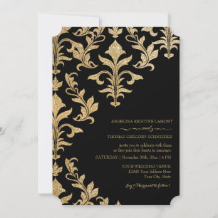 Offset moderne Mariage damassé Invitations Faux Go