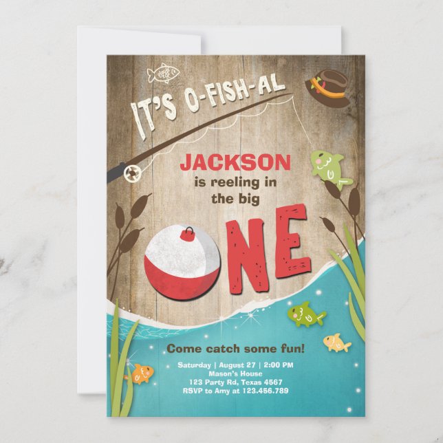Ofish-al Fishing Invitation Anniversaire Le grand (Devant)