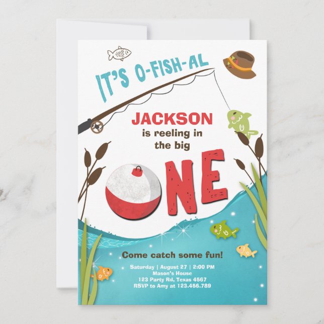 Ofish-al Fishing Invitation Anniversaire Le grand (Devant)