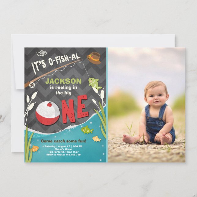 Ofish-al Fishing Invitation Anniversaire Le grand (Devant)