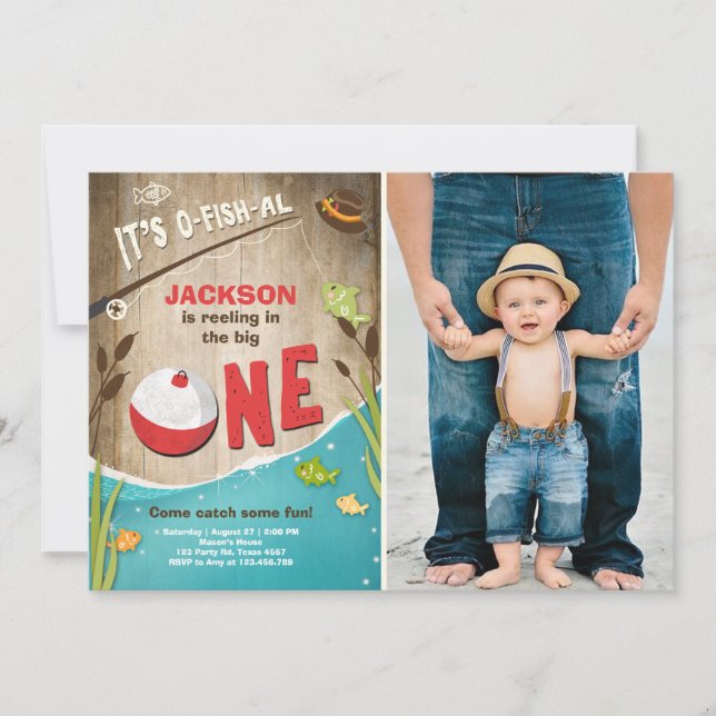 Ofish-al Fishing Invitation Anniversaire Le grand (Devant)