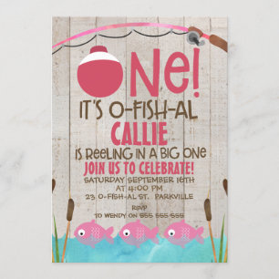 Ofish One Girls Anniversaire Invitation