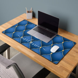 Ogee Gold Diamond Tufted Blue Nom personnalisé