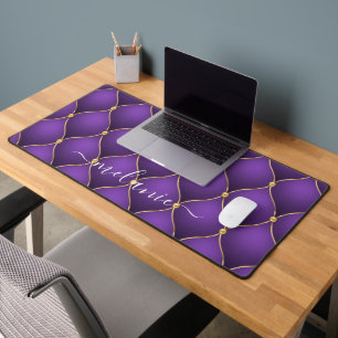 Ogee Gold Diamond Tufted Purple Nom personnalisé