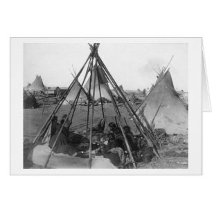 Oglala Femmes et enfants à l'intérieur de Tipi
