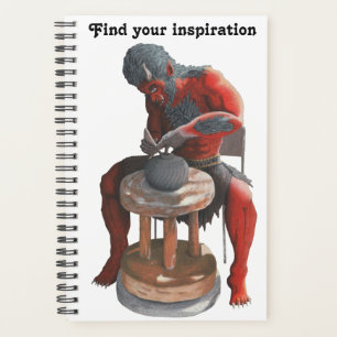 Ogre Potter Utiliser Pottery Wheel Imaginaire Plan