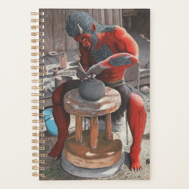 Ogre Travailler Japonais Poterie Imaginaire Art Pl (Devant)