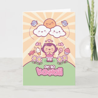 Oh ainsi carte de voeux de Kawaii