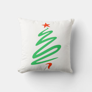 Oh Arbre de Noël Vert Coussin de Jet Rouge