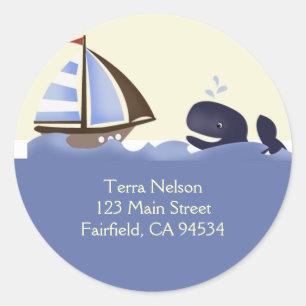 Oh autocollants d'adresse de retour de baleine