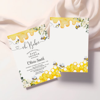 Oh BaBee Bee Baby shower Invitation
