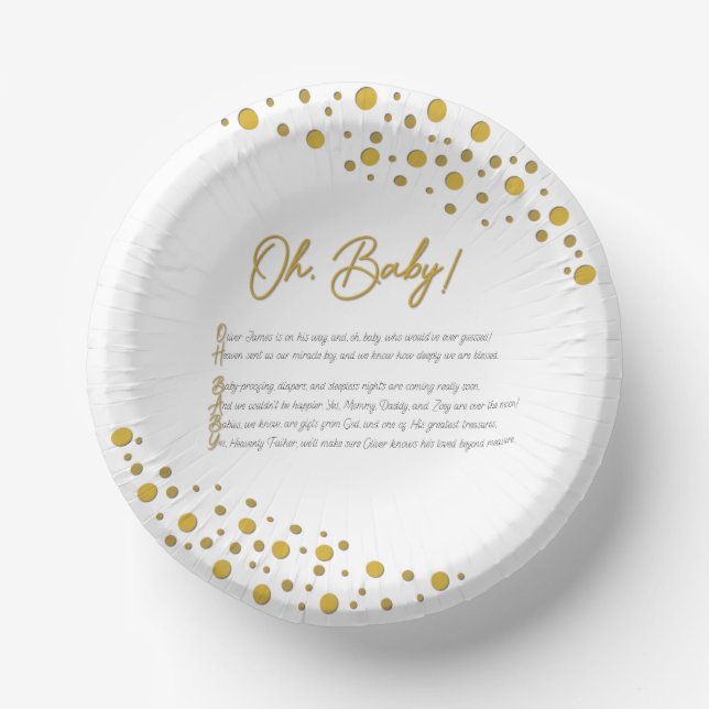 Oh Baby Assiette En Carton (Recto)