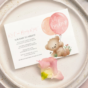 Oh Baby Bear & The Bee Baby shower Invitation