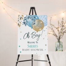 Oh Baby Blue Balloons Baby shower garçon