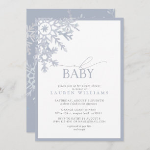 Oh Baby Blue Snowflake Baby shower d'aquarelle