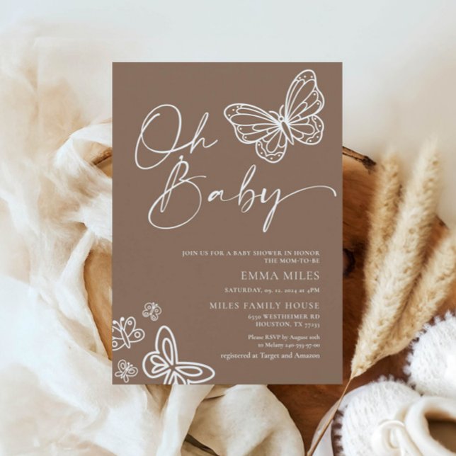 Oh Baby Boho Baby shower neutre Invitation (Créateur téléchargé)