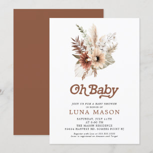 Oh Baby Boho Genre Neutre Baby shower Invitation