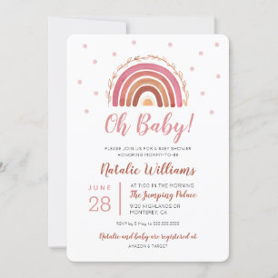 Oh Baby Boho Rainbow Baby shower Invitation