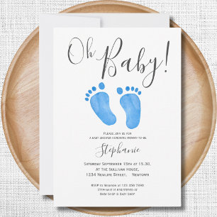 Oh Baby Boy Baby shower Invitation