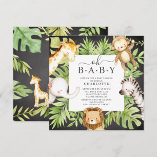 Oh Baby Boy Jungle Baby shower Invitation
