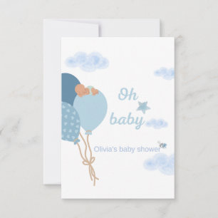 Oh Baby Boy Shower Invitation Bébé dormant
