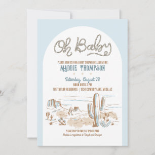 Oh Baby Cowboy Baby shower du désert Invitation