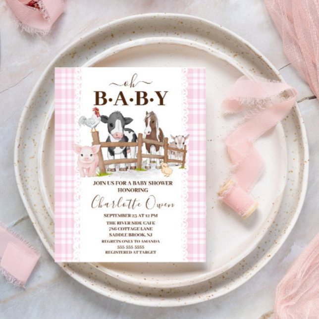 Oh Baby Farm Animaux Baby shower Invitation (Créateur téléchargé)