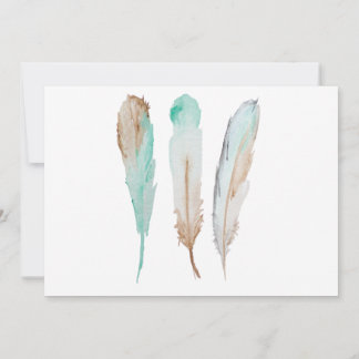 Oh Baby Feather Baby shower Invitation