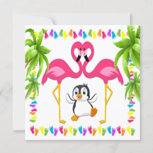 Oh Baby Flamant rose Invitation