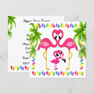 Oh Baby Flamant rose Invitation
