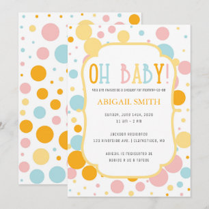 Oh Baby Fun Pois Baby shower Invitation