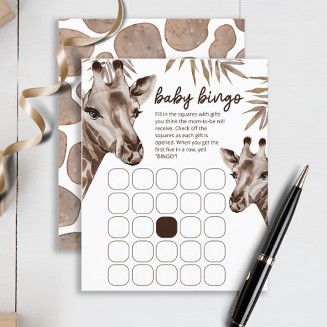 Oh Baby Giraffe Neutral bébé jeu de bingo (Créateur téléchargé)